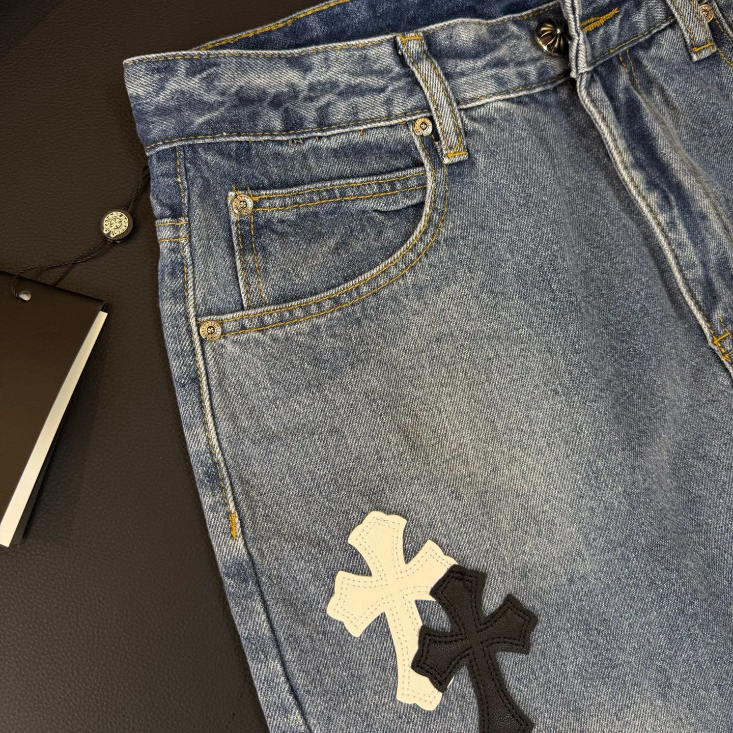P280 Style number: D411 Chrome Hearts New York limited Sanskrit cross jeans Size# 28 30 32 34